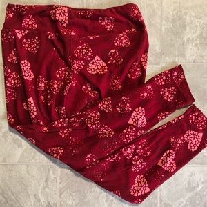Lularoe TC Valentine Heart leggings